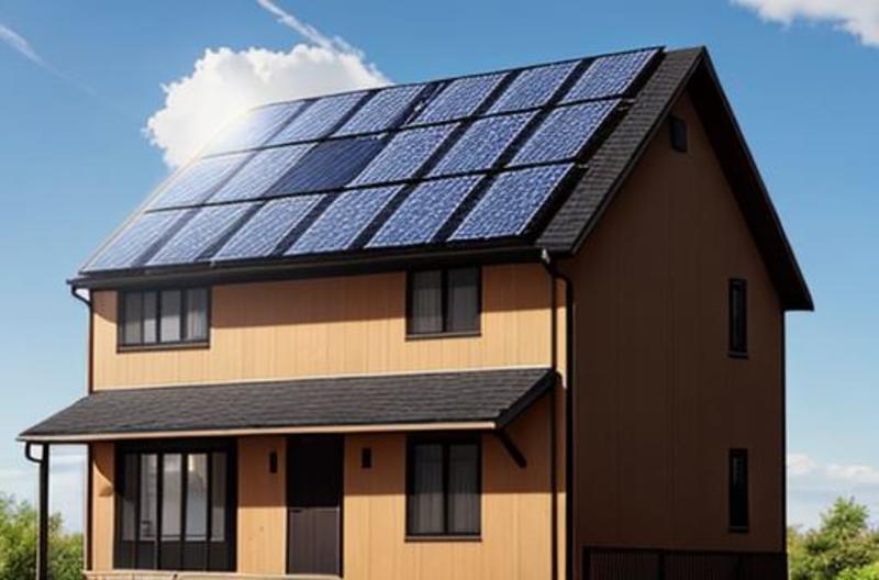 A house with a melting solar panel