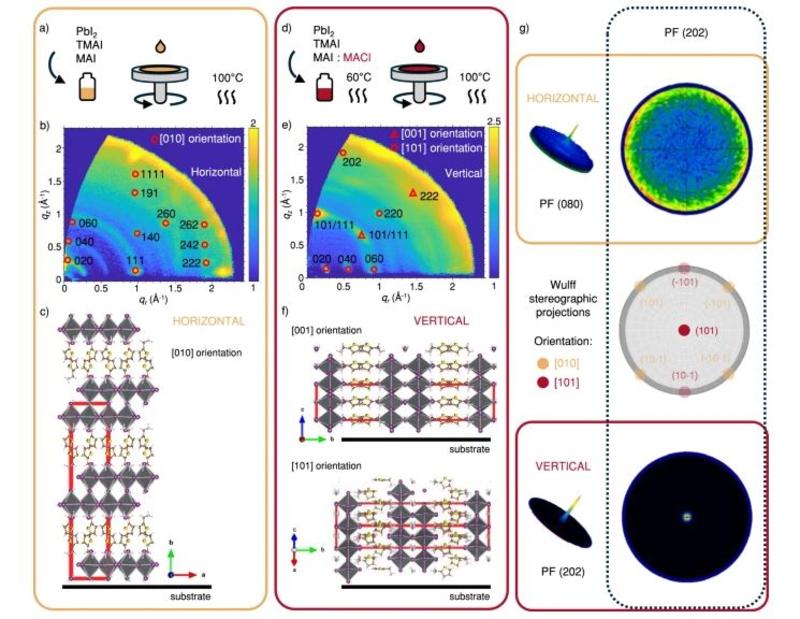 A schematic of preferential horizontal and vertical orientation ofLDP thin films