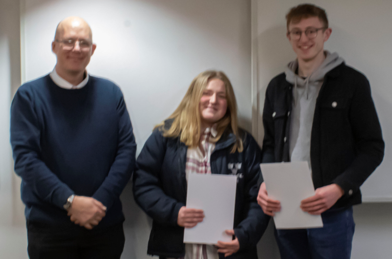 Dr Chris Mills, Evie Hargreaves and James Bennett