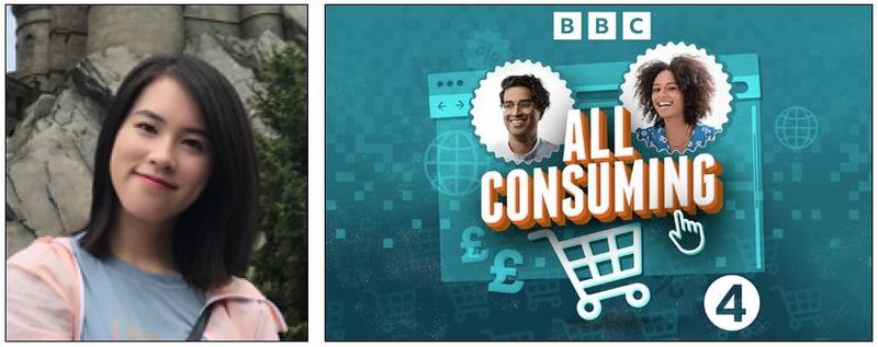 Dr Yu Shu and the official BBC icon for the 'All Consuming' broadcast
