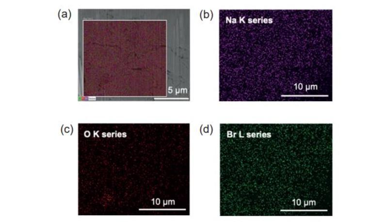 A Four tile illustration of cross sectional electron images of the samples