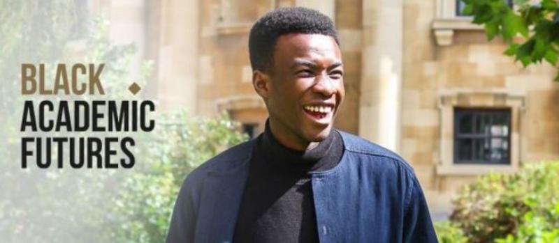 A graduate student in front of the Radcliffe Camera