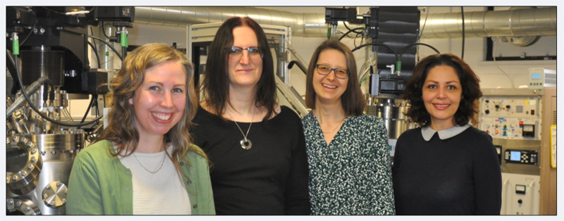Susie Speller with her colleagues, in the CfAS lab