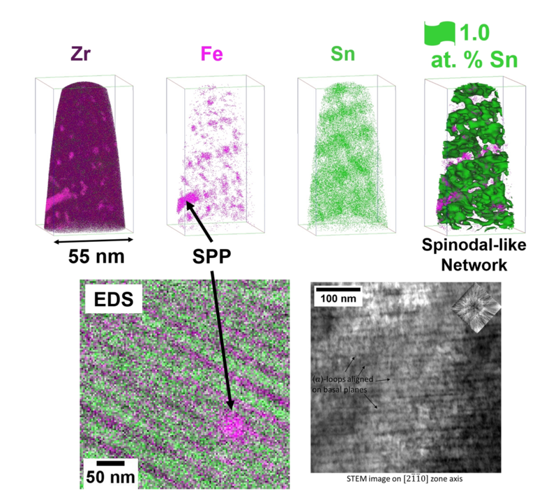 Magnified samples from the TEM, at 55nm