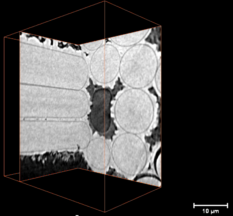 X-ray computed nano-tomography image of a SiC-SiC composite X-ray computed nano-tomography image of a SiC-SiC composite