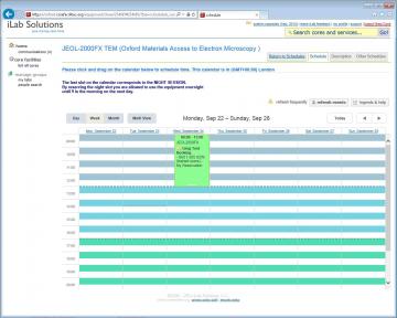 Example iLab booking