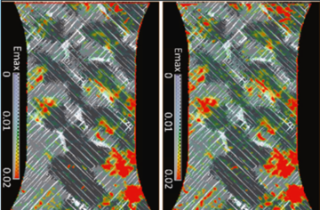 A magnification of the sample